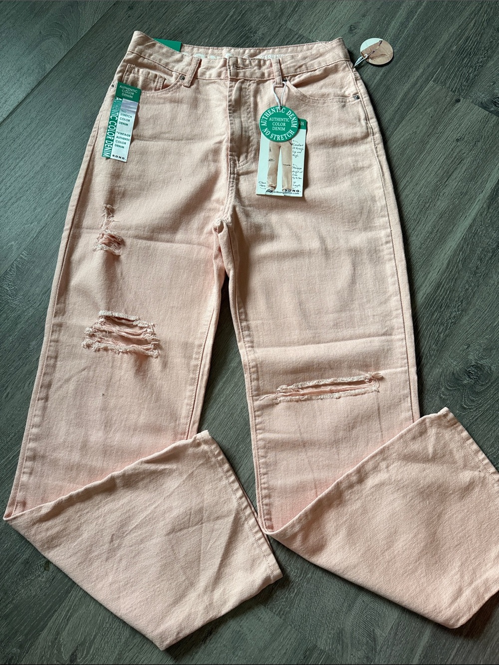 Straight Leg High-Rise Jeans in Blush Pink — Women's